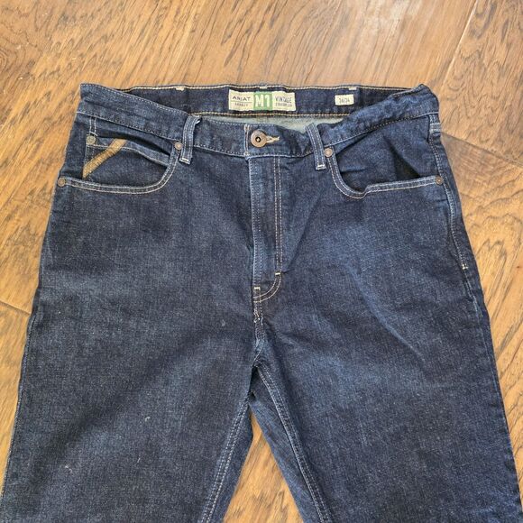 ariat M1 jeans men Size 36x34 Vintage Straight Leg Dark Wash - Picture 4 of 7